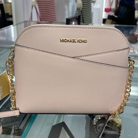 MICHAEL KORS 
Jet Set Travel Medium Dome Crossbody Bag XCROSS XBODY
Powder Blash - Picture 14 of 16